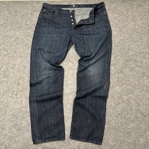 7 For All Mankind Jared Jeans Mens 40 Dark Wash Denim Button Fly Straight Leg
